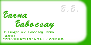 barna babocsay business card